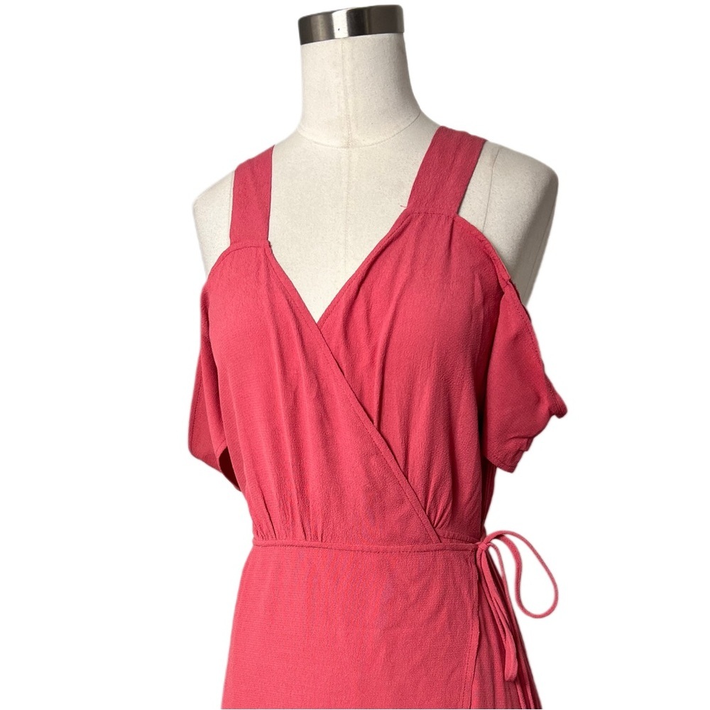 Reformation Jules Pink Midi Wrap Dress - Picture 4 of 8